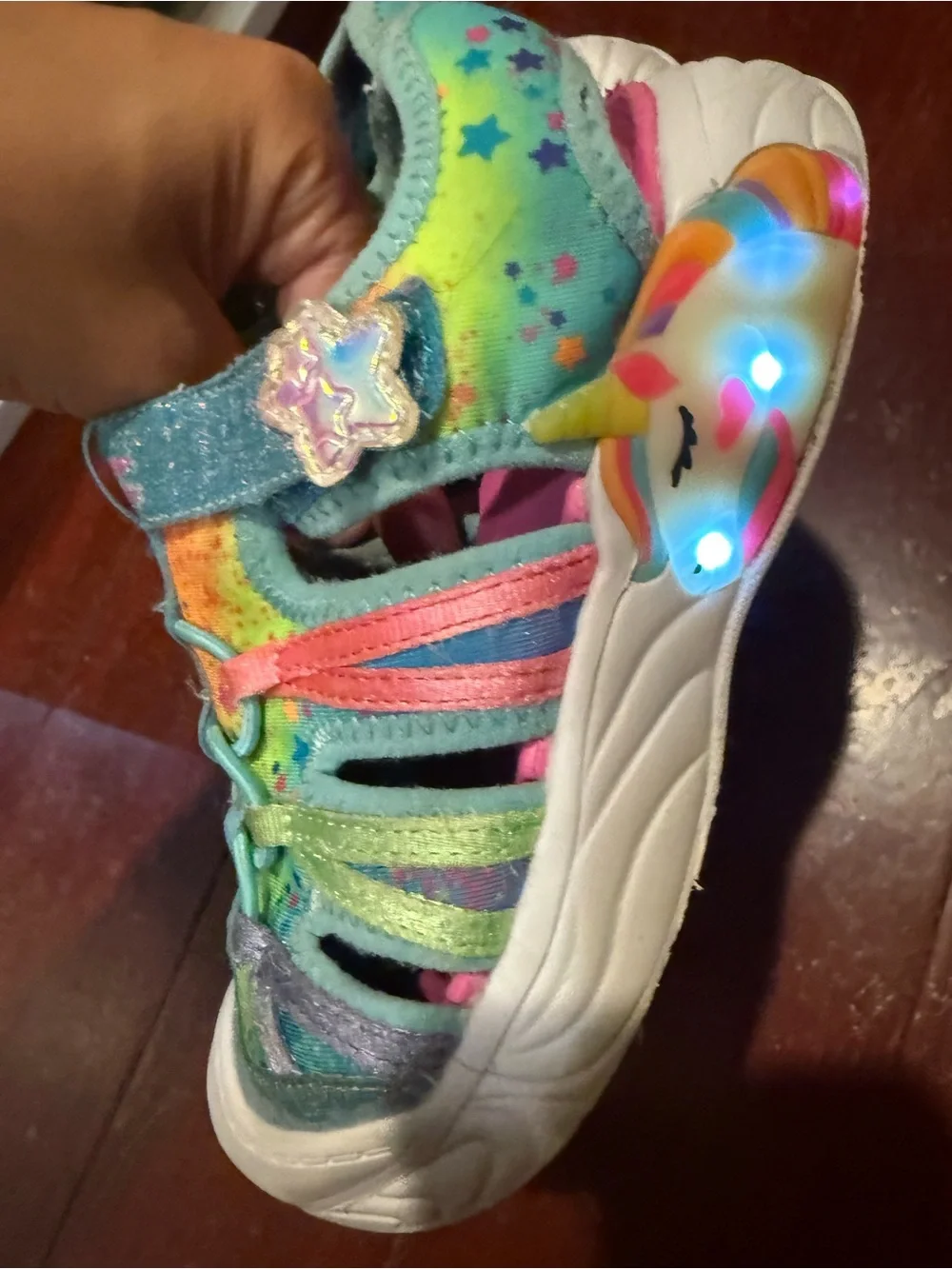 Skechers Kids Teal Multicolor Glitter Active Sandals